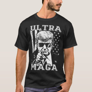 T-shirt Ultra MAGA Fun Anti Biden US Flag Pro Trump Trend