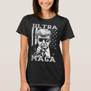 T-shirt Ultra MAGA Fun Anti Biden US Flag Pro Trump Trend