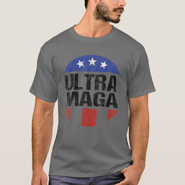 T-shirt Ultra Maga Funny American Flag Lover (Devant)