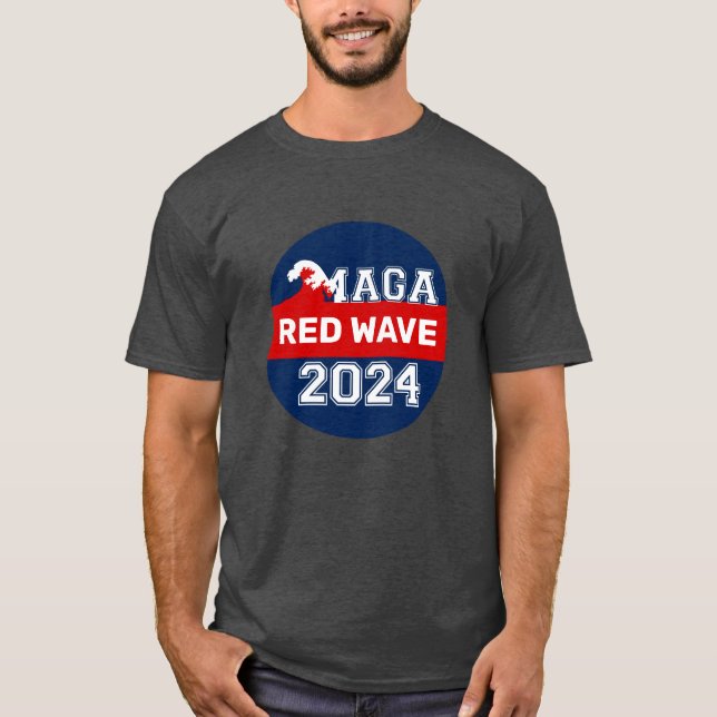 T-shirt Ultra MAGA Red Wave arrive MAGA King Trump 2024 (Devant)