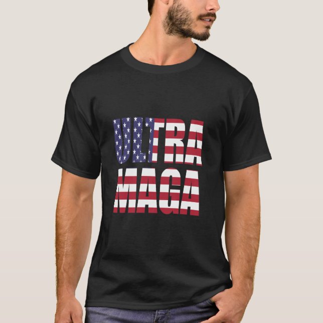 T-shirt Ultra MAGA Trump Supporter ⛳ Great Again USA (Devant)