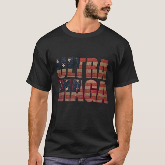 T-shirt Ultra MAGA Trump Supporter ⛳ Great Again USA (Devant)