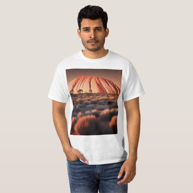 T-shirt Uluru "Ayers Rock" Australia Oil Paint, (Devant entier)
