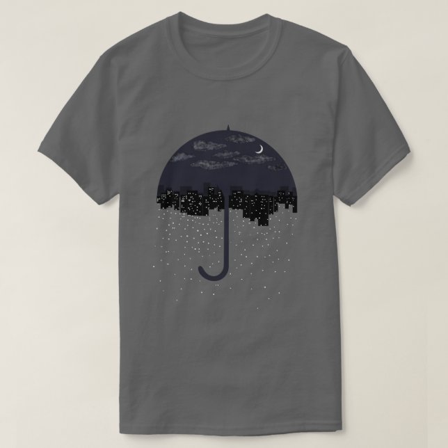 T-shirt Umbrella Lights Rain Art (Design devant)