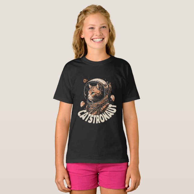T-shirt Un adorable catsronaut (Devant entier)