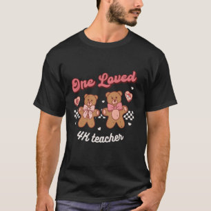 T-shirt Un Aimé 4K Kinder Enseignant Valentines Retro Groo