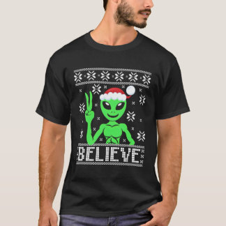 T-shirt Un Alien Croit Que Le Chandail Laide Pour Noël