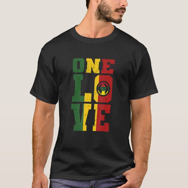 T-shirt Un amour et un coeur Culture Tradition Reggae (Devant)