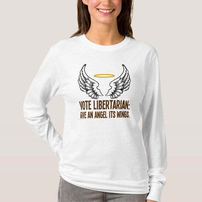 T-shirt Un ange obtient ses ailes quand un libertaire (Devant)