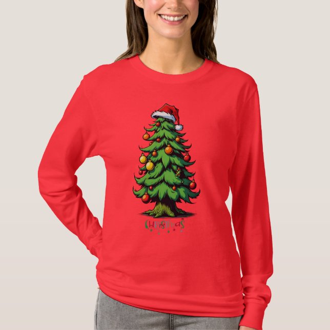 T-shirt Un Arbre De Noël Classique, Un Design Moderne (Devant)
