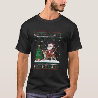 T-shirt Un arbre de Noël laid éclaire Noël Père Noël équit