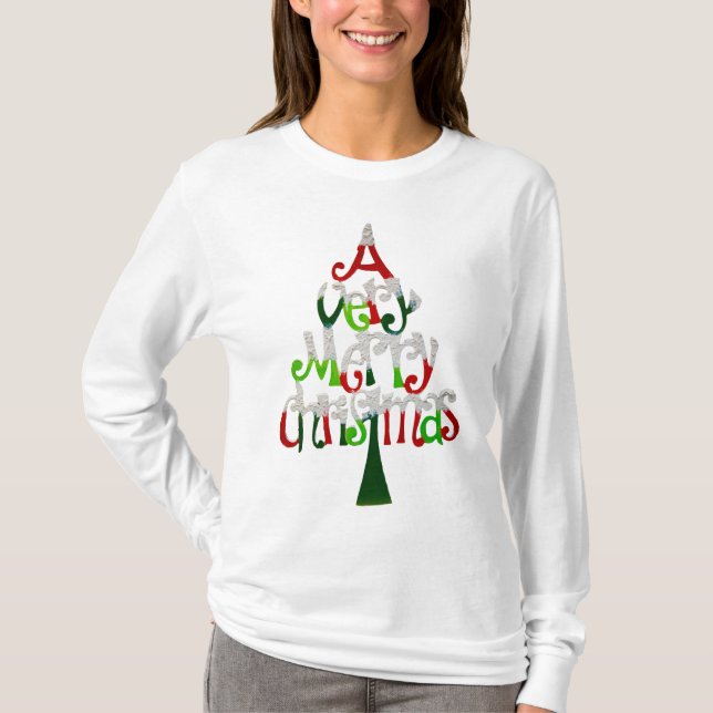 T-shirt Un arbre de Noël très Joyeux (Devant)