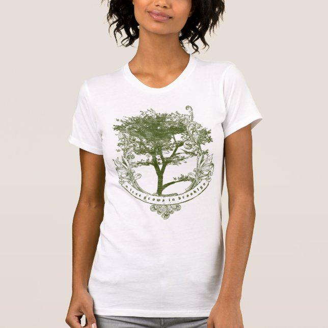 T-shirt Un-Arbre-Élever-Dans-Brooklyn (vert) (Devant)