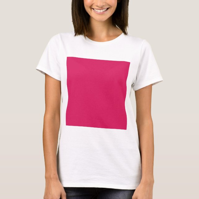 T-shirt un arrière - plan rose avec une bordure blanche (Devant)