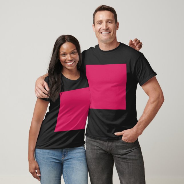 T-shirt un arrière - plan rose avec une bordure blanche (Unisexe)