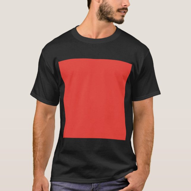T-shirt un arrière - plan rouge avec une bordure blanche (Devant)