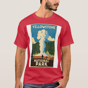 T-shirt Un art Vintage voyage du P national de Yellowstone