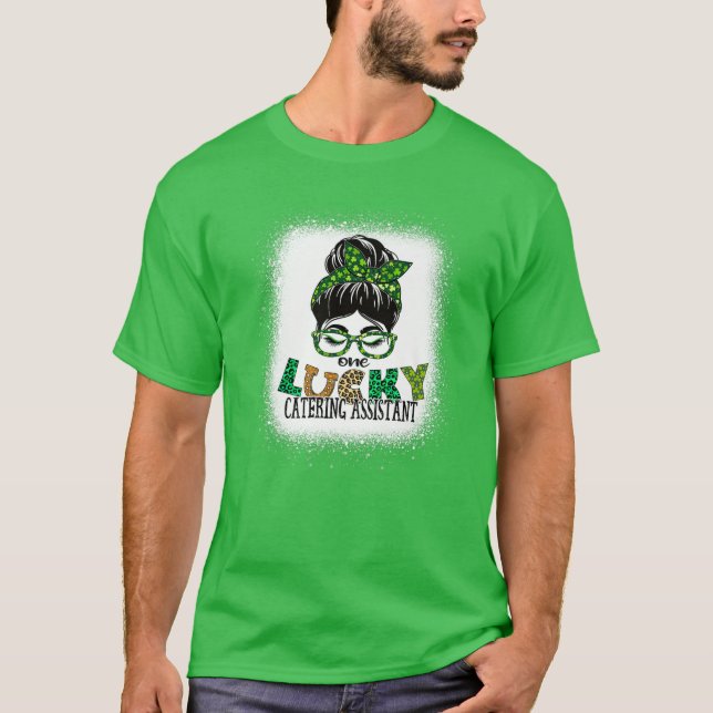 T-shirt Un assistant de restauration Lucky St patrick blan (Devant)
