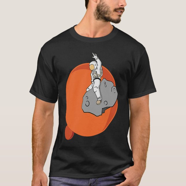 T-shirt Un astronaute à cheval sur un astéroïde (Devant)