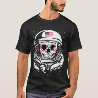 T-shirt Un Astronaute Américain Casque Le Crâne Jour Des M