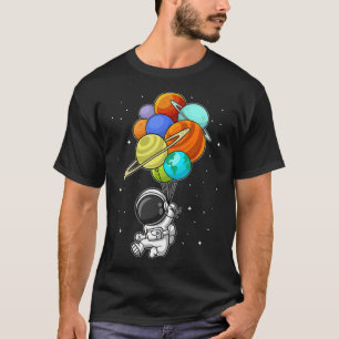 T-shirt Un astronaute amusant tenant la planète Ballons En