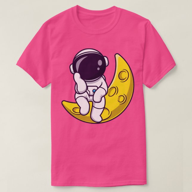 T-shirt Un Astronaute Assis Sur Un Dessin De Lune (Design devant)