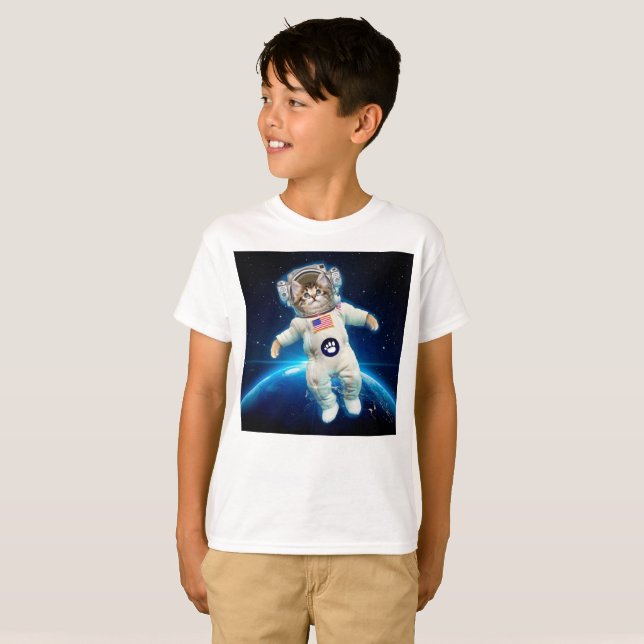 T-shirt Un astronaute de chat dans l'espace (Devant entier)