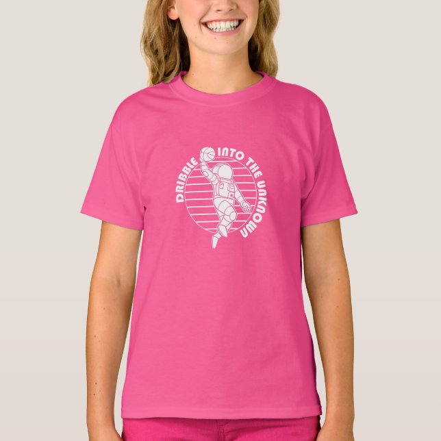 T-shirt Un Astronaute De L'Espace Jouant Au Basket-Ball (Devant)