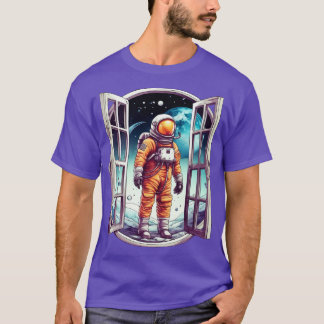 T-shirt Un astronaute devant la fenêtre de la Galaxie