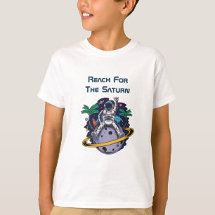 T-shirt Un Astronaute Drôle Assis Sur Saturne