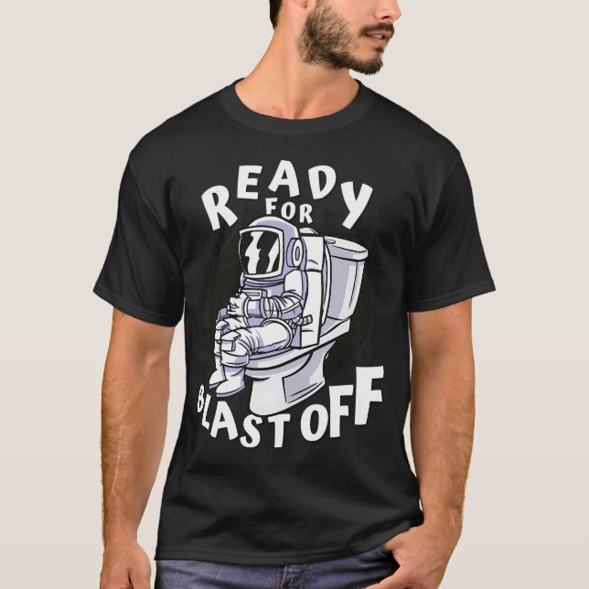 T-shirt Un astronaute drôle de toilettes (Devant)