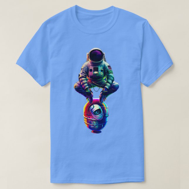 T-shirt Un astronaute fait du squat Danse Un astronaute fa (Design devant)