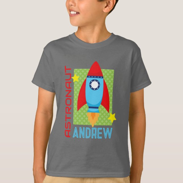 T-shirt Un astronaute gris s'appelle Space Rocket Party Sh (Devant)