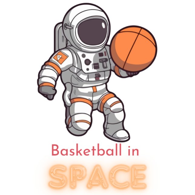 T-shirt Un astronaute joue au basket-ball dans l'espace (Créateur téléchargé)