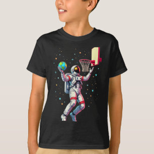 T-shirt Un astronaute joue aux planètes de basket-ball Esp