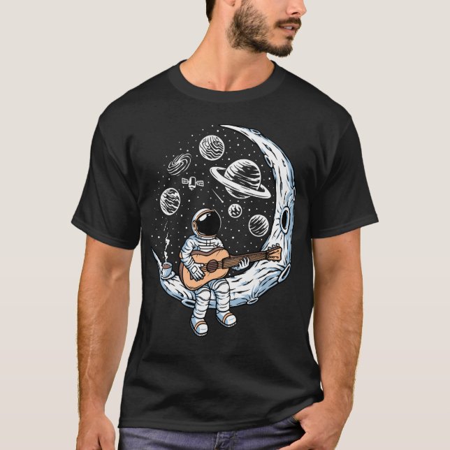 T-shirt Un astronaute joue de la guitare (Devant)