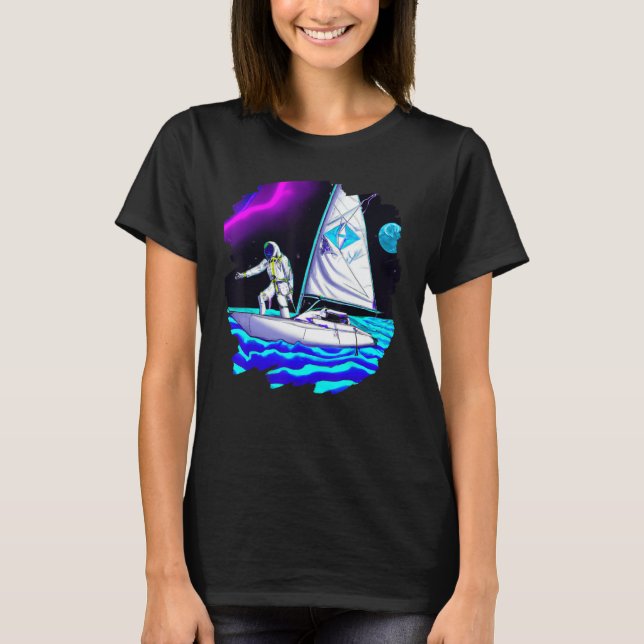 T-shirt Un astronaute navigue en bateau dans l'espace Ocea (Devant)