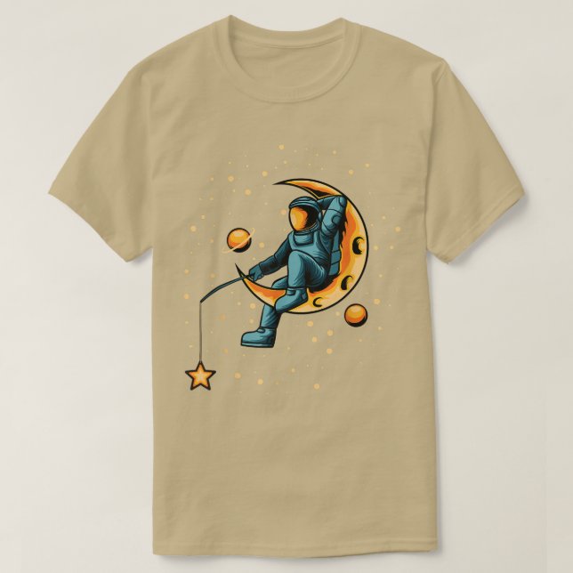 T-shirt Un astronaute pêche pour étoiles Chemise - Funny S (Design devant)