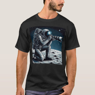 T-shirt Un astronaute photographie sur la Lune