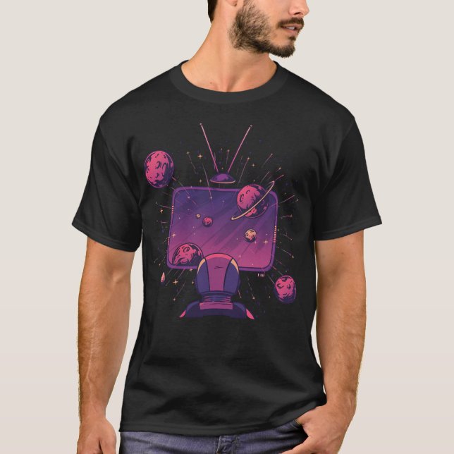 T-shirt Un Astronaute Regardant La Télévision Spatiale (Devant)