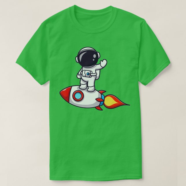 T-shirt Un Astronaute Se Pose Sur Un Dessin De Fusées (Design devant)