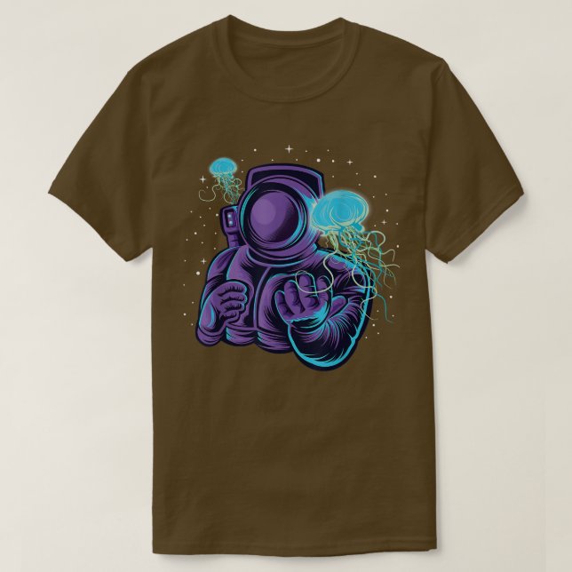 T-shirt Un astronaute sous l'eau Cosmonautes planète Lune  (Design devant)