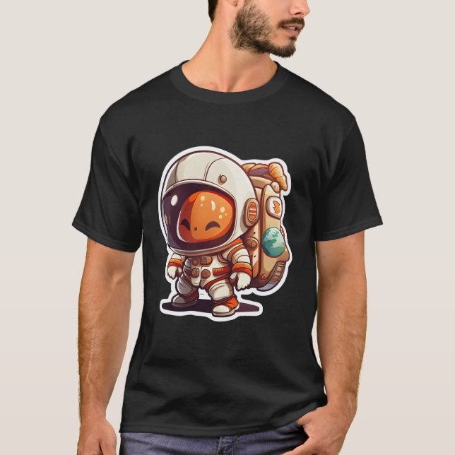 T-shirt Un astronaute spatial à la recherche de planètes S (Devant)