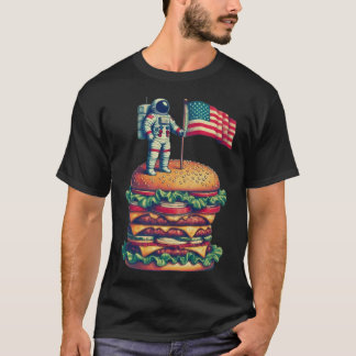T-shirt Un Astronaute Sur Un Hamburger