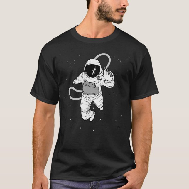 T-shirt Un Astronaute Volant Dans L'Espace Avec Des Étoile (Devant)