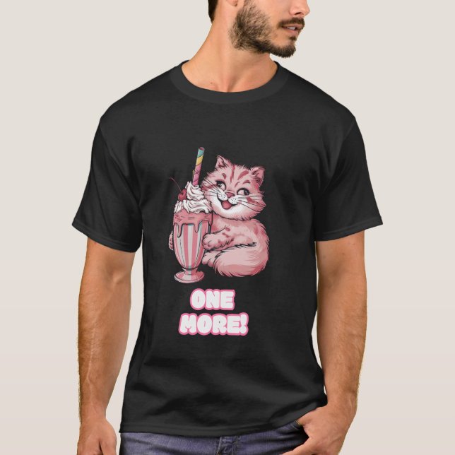 T-shirt Un autre chat mignon buvant un milkshake (Devant)