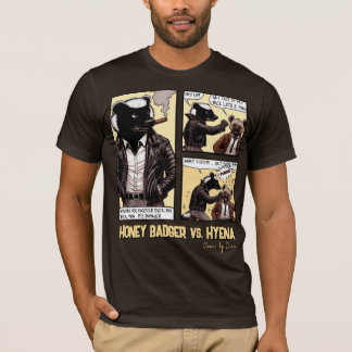 T-shirt Un Badger de miel sans peur combat une Hyena
