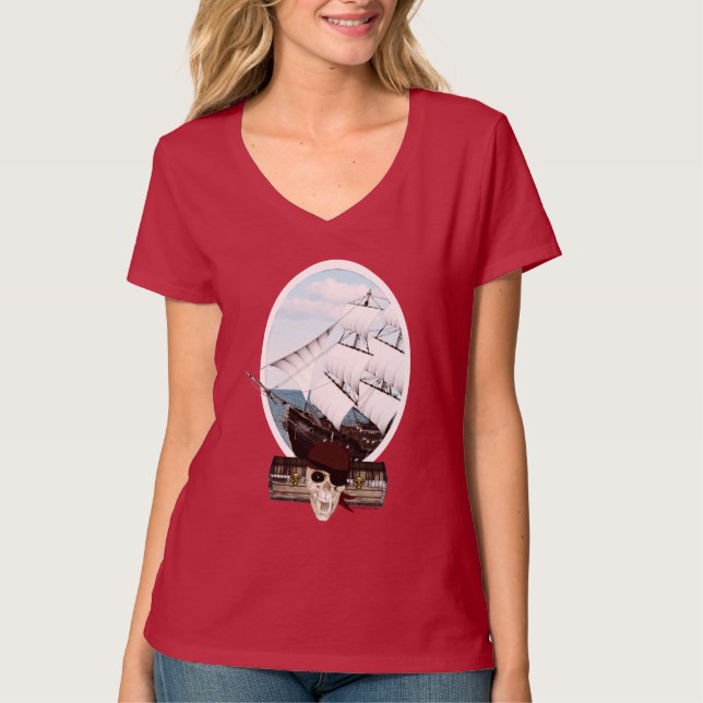 T-shirt Un bateau pirate (Devant)