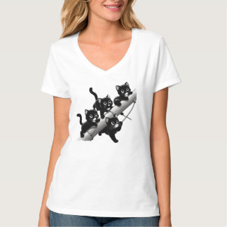 T-shirt Un beau et mignon design pour les petits chats noi