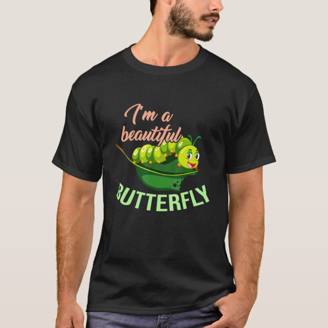 T-shirt Un beau papillon chenilles cycle de vie insecte (Devant)
